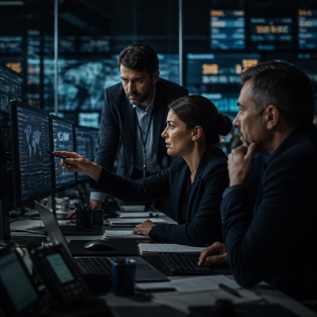 Especialistas MyTracking analisando dados logísticos em tempo real